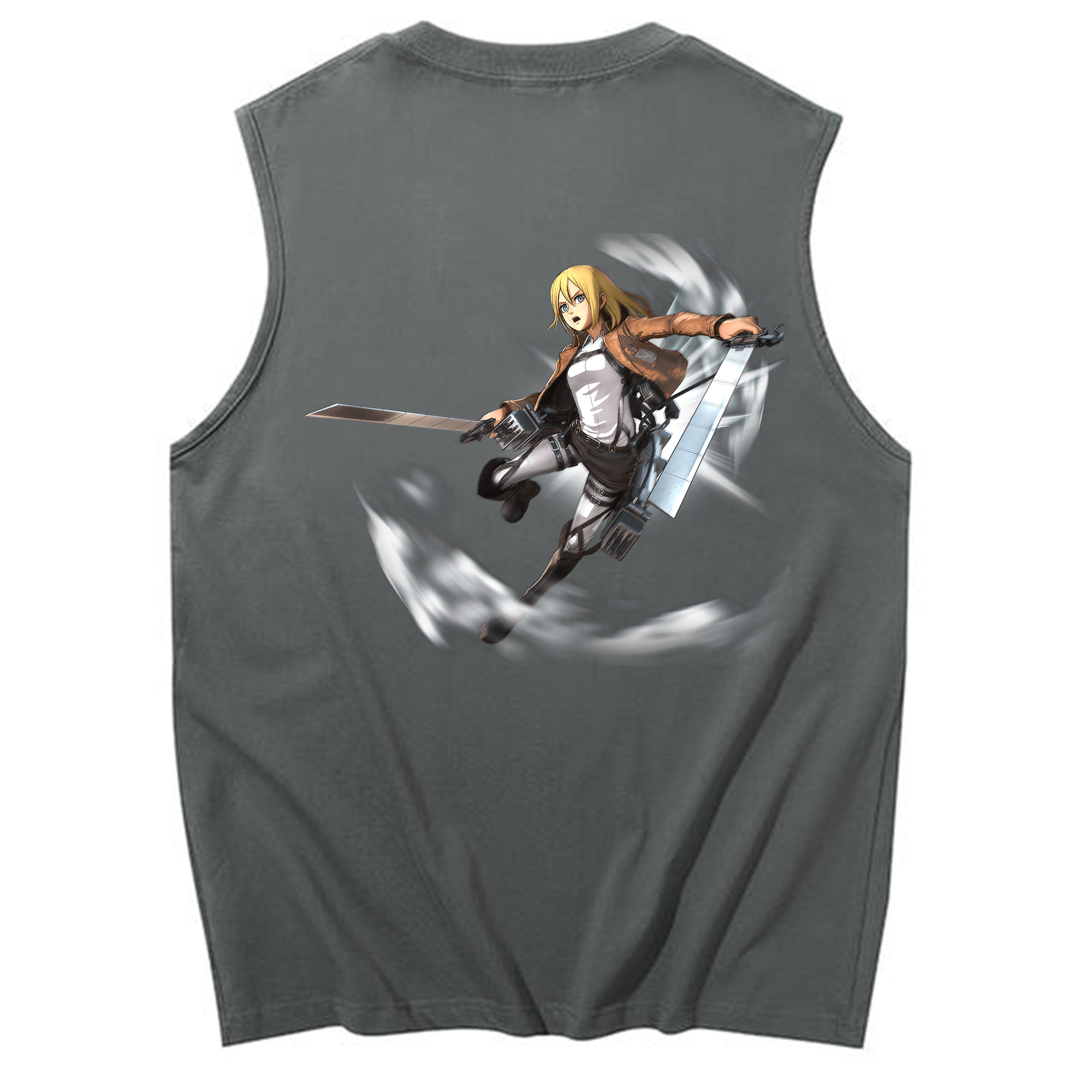 （画像用） 進撃の巨人 クリスタ·レンズ Attack on Titan Christa Lenz コットン100％タンクトップ（背面プリント）